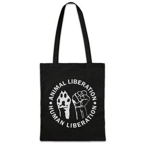 Animal Liberation Fabric Bag Shopping Bag Vegan Vegetarian Vegan Welfare Protection Welfare Speciesism