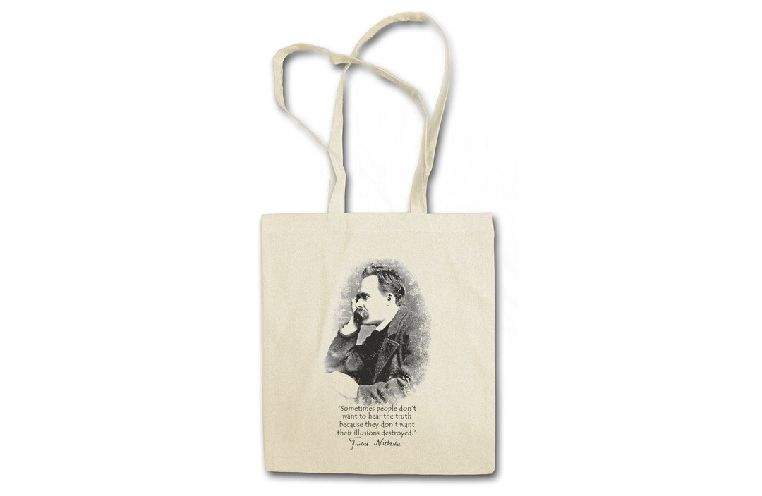 Urban Backwoods Friedrich Nietzsche Illusions Cotton Shopper Bag — Reusable Hipster Tote