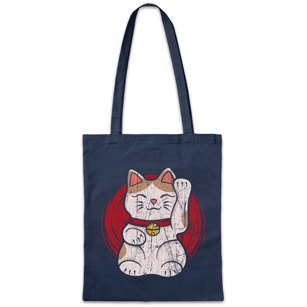 Maneki Neko V Shopper Shopping Cotton Bag Winkekatze Maneki-neko Manekineko Asia asian Asien Love Liebe Addicted Addiction Japan japanese