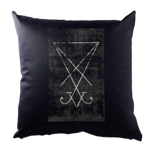 Tarot Sigil Of Lucifer Pillow Cover Pillow Card Cards Card Satan Baphomet Laying Lucifer Deck Gothic Witchcraft Psychic Fortune Teller Cult