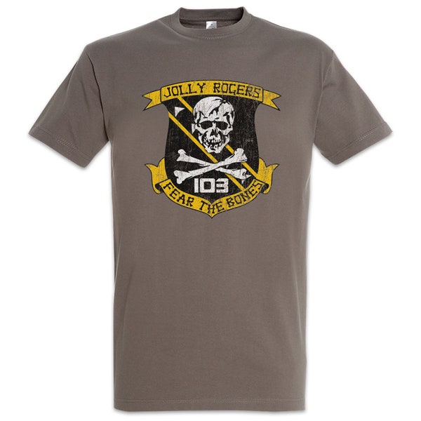 Jolly Rogers Patch Herren T-Shirt Battlestar Kampfstern Kara Lieutenant Galactica Space Ship Raumschiff William Bill Roslin Logo Sign Symbol