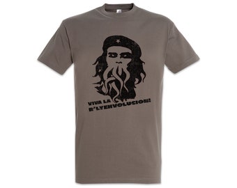R'ylehvolucion Hommes T-Shirt Communisme Socialisme Revolution Che Guevara Wars Horror H. P. Lovecraft Miskatonic Call of Sign Fun Cthulhu