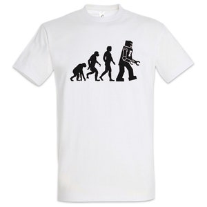The Big White Robot Evolution Men T-Shirt Bang Theory Sheldon Nerd Cooper Tv Geek
