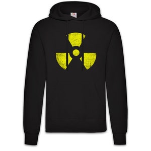 Black Radioactive Vintage Symbol Hoodie Kapuzenpullover Goth Tbbt Cyber Hardcore Logo Gothic Fallout Nuclear Sign Radioaktiv Schild Nuklear Bild 1