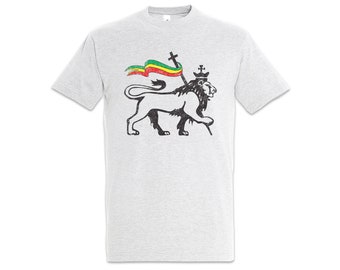 Lion Of Judah II Herren T-Shirt Löwe Judas Juda Rasta Music Musik Rastafari Irie Reggae Marley Irie Ska Jamaica Jamaika Haile Ethiopia