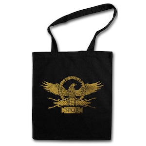 Roman Eagle SPQR Sac en tissu Sac à provisions Roma Rome César Aigle Romain Empire Drapeau Légion Empereur Professeur de latin