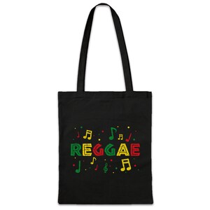 Rasta Reggae Notes Shopper Shopping Cotton Bag Music Jah Babylon Rastafari Bob Ska Jamaica Marley Haile Selassie Ras Ethiopia Lion Africa