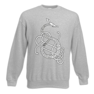 Norse Snake Dragon Pullover Sweatshirt Raven Raven Hugin Munin Valhalla Valhalla Odin Odhin Wotan Norse Vikings Viking Thor Dragon