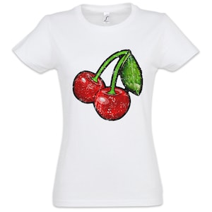 Oldschool Cherries Vintage Logo II Women T-Shirt Cherry Rockabilly Tattoo Kirschen cerise Cerises Tattoo