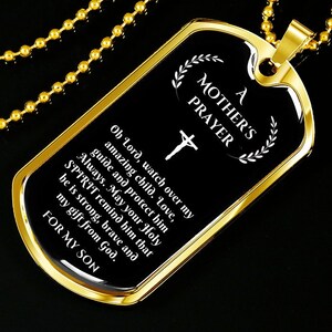Prayer for My Son, Son Gift from Mother, Mother to Son Gift, A Mother's Prayer, Prayer Necklace Gift for Son, Birthday, Graduation