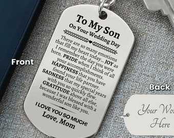 Groom Gift from Mom, To My Son on Your Wedding Day, Son Wedding Day Gift, Gift for Son on Wedding Day, Son Wedding Keychain from Mom