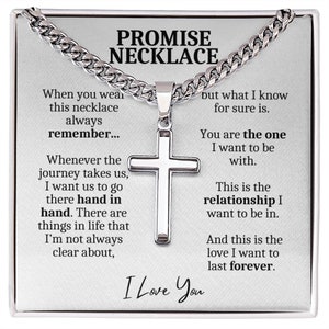 Promise Necklace For Him, Promise Jewelry For Him, Gifts For Boyfriend, Boyfriend Necklace, Valentines Day, 1 Year Anniversary Gifts for Him