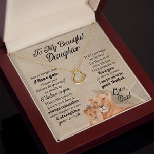 To My Daughter I Love You Gift, Daughter Gift from Dad, Dad to Daughter, Daughter Birthday, Christmas, Graduation, Silver Heart Necklace
