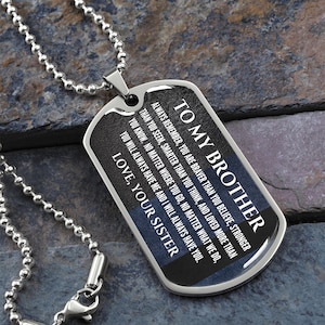 Personalized Gift for Brother, Sister to Brother Gift, Brother Birthday Gift, Little Brother Gift, Big Brother Gift, Brother Necklace