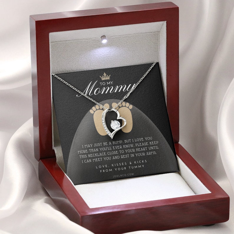 Mom to be gift | New Mommy Gift Necklace | Pregnant Wife Gift | I May Just Be A Bump | To mummy from bump | To Mommy to be | Heart Jewelry image 9