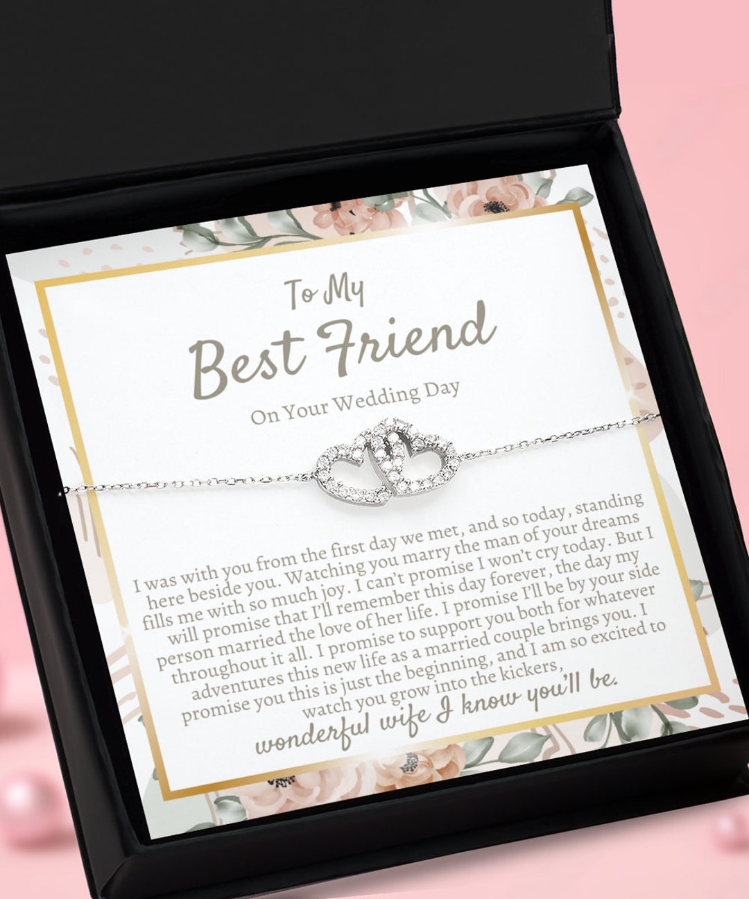 Best Friend Wedding Gift, Interlocking Bracelet for Bride, Bride Gift