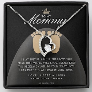 Mom to be gift | New Mommy Gift Necklace | Pregnant Wife Gift | I May Just Be A Bump | To mummy from bump | To Mommy to be | Heart Jewelry image 1