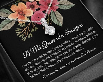Suegra Necklace Gift, Spanish Mother In Law Gift from Daughter In Law, Regalo Para Mi Suegra,Nuera A Suegra Cumpleaños De La Suegra,Jewelry