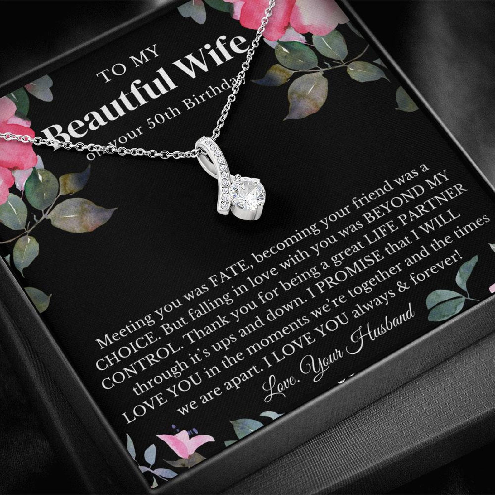 Meaningful Wife 50th Birthday Gift Necklace Gift for Wife Etsy UK