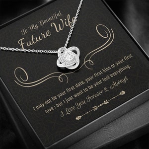 Collier Future Wife, Fiancé sur fiançailles, Cadeau d’anniversaire fiancée, Cadeau Future Femme, Cadeau de Noël, Collier de nœuds d’amour, À ma future femme