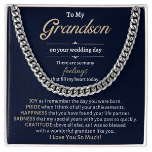 Groom Gift from Grandma, To My Grandson on His Wedding Day, Grandson Wedding Day Gift, Wedding Gift for Grandson, Sentimental Wedding Gift