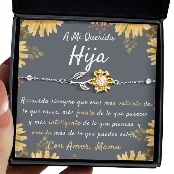 Para Mi Hija, Regalo Para Hija, Regalo de Aliento de Hija, Pulsera para hija, Madre Y Hija, Gift For Daughter In Spanish, Cumpleaños