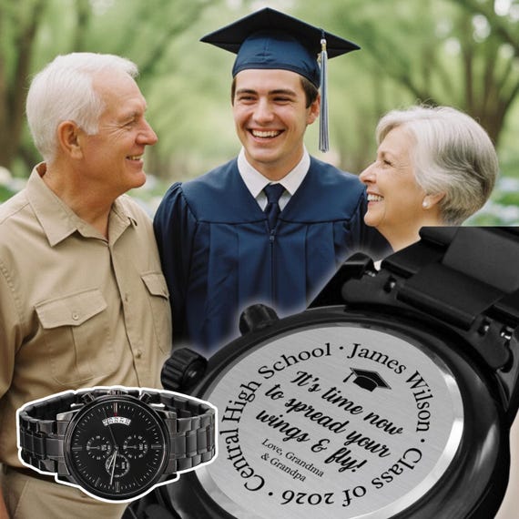 Personalized Graduation Watch for Grandson From Grandma Grandpa