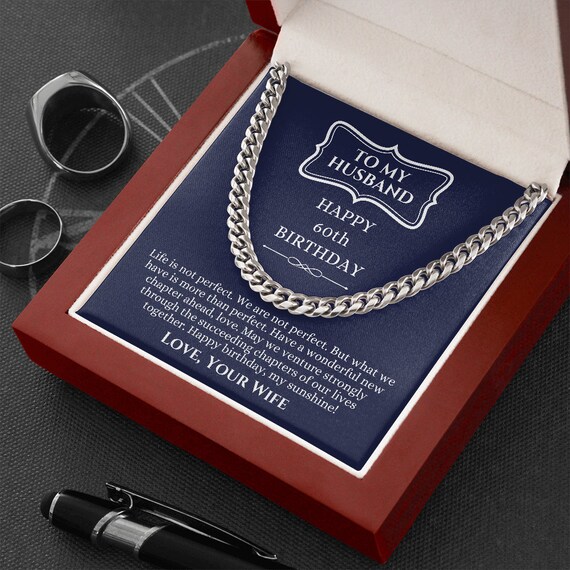 60th Birthday Present For Husband
 60th Birthday Gift for Husband Husband Necklace Gift on His