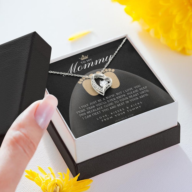 Mom to be gift | New Mommy Gift Necklace | Pregnant Wife Gift | I May Just Be A Bump | To mummy from bump | To Mommy to be | Heart Jewelry image 5