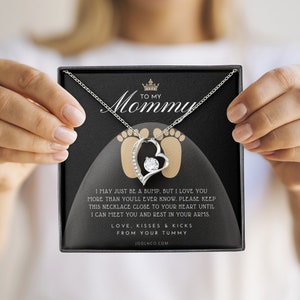 Mom to be gift | New Mommy Gift Necklace | Pregnant Wife Gift | I May Just Be A Bump | To mummy from bump | To Mommy to be | Heart Jewelry image 3