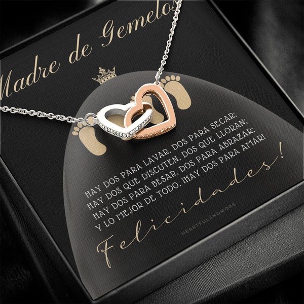 Regalo de mamá de gemelos, Joyería para madre de gemelos, Mejor regalo para nueva mamá de gemelos, Collar de mamá de gemelos