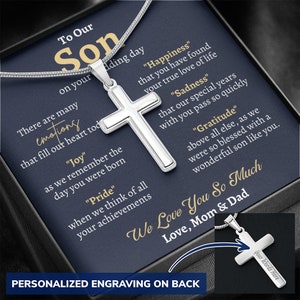 Groom Gift from Parents, To Our Son on Your Wedding Day, Son Wedding Day Gift, Gift for Son on Wedding Day, Son Wedding Cross Necklace