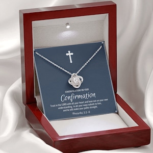 Regalo di conferma per ragazze, nipote di cresima, collana di nodi d'amore, idee regalo di conferma per ragazze, regalo di confermazione cattolica