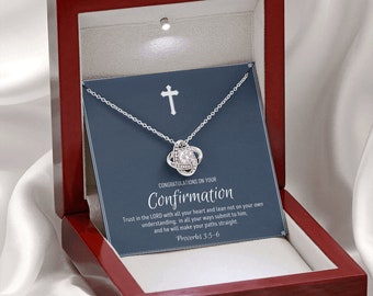 Confirmation Gift For Girls, Confirmation Granddaughter, Love Knot Necklace, Confirmation Gift Ideas For Girls, Catholic Confirmation Gift