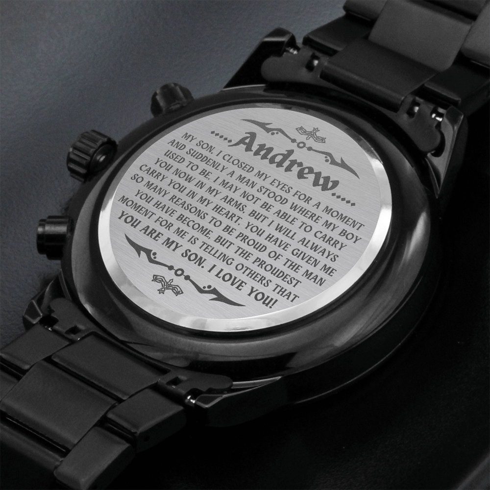 Mother son engraved watch best sale