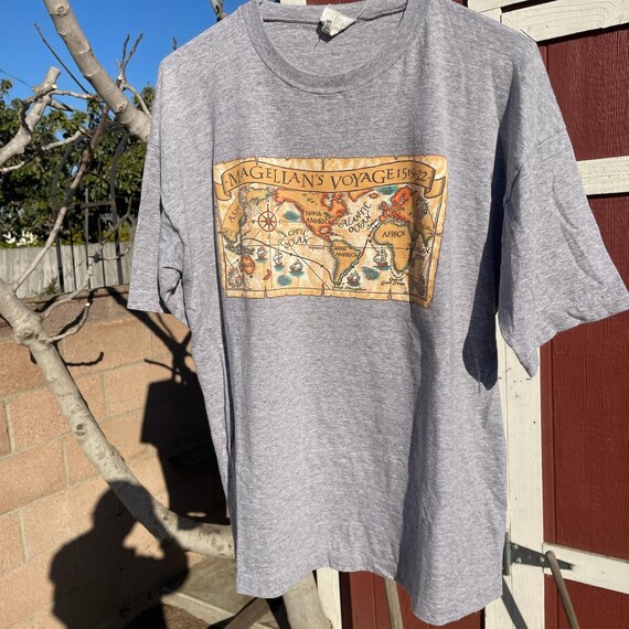 Vintage 1985 Banana Republic JOHN STEINBECK Travel & Safari Magellan's Voyage WANDERLUST Shirt Italy