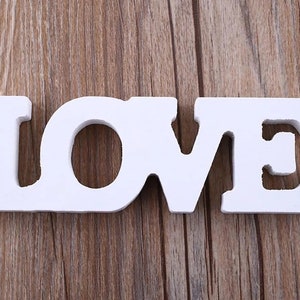 Lettres boisées en bois, Alphabet anglais romantique "LOVE", accessoires de décoration de maison, signe de lettres en bois pour artisanat, décoration de bureau de mariage