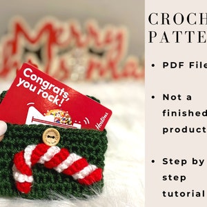Porte-cartes de Noël au crochet - Modèle au crochet - Super facile pour les débutants - Porte-cartes au crochet