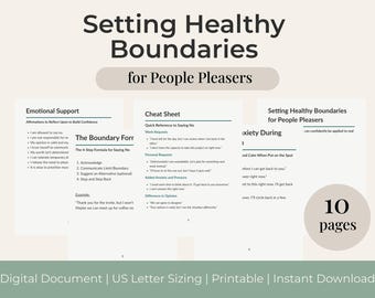 Guide People Pleaser with Scripts - Boîte à outils imprimable de définition des limites pour une communication des limites en toute confiance