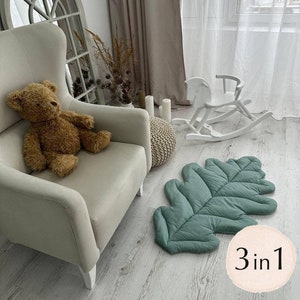 Baby-Spielmatte, Baby-Monats-Meilenstein-Dekor für Spielzimmer, Kinderzimmer-Teppich, Waldkinderzimmer-Dekor, Geburtsanzeige-Dekor, Blatt-Teppich