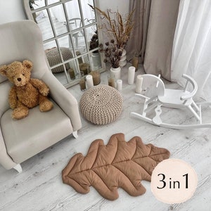 Baby-Spielmatte, Baby-Monats-Meilenstein-Dekor für Spielzimmer, Kinderzimmer-Teppich, Waldkinderzimmer-Dekor, Geburtsanzeige-Dekor, Blatt-Teppich