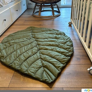 PLAY MAT Tappetino Montessori a forma di foglia Tessuto in cotone organico Sicuro per i bambini fin dalla nascita Colori neutri e materiale sicuro