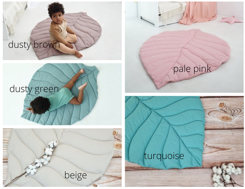 Natural leaf play mat Personalized Nursery Decor and Playful Gifts for Mom and Baby Girl image 7