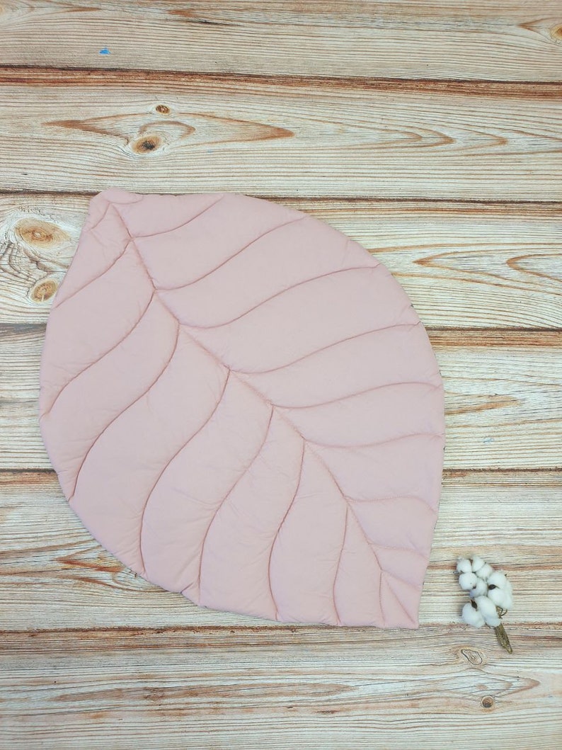 Natural leaf play mat Personalized Nursery Decor and Playful Gifts for Mom and Baby Girl image 5