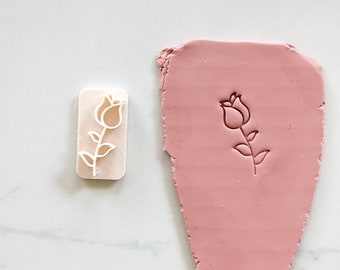 Rose Flower Clay Stamp | Ceramic Stamp | Texture Stamp | Clay Texture | Clay Cutters | Polymer Clay Tool