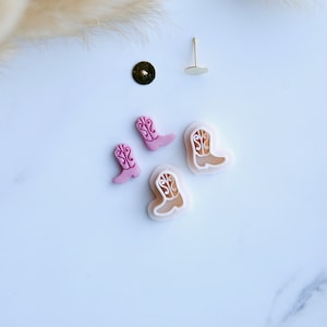 Cowboystiefel Mini Clay Cutter (Nietengröße) | Western Cowgirl Ausstecher | Spring Clay Cutter | Ohrsteckerschneider | Polymer Clay Ausstecher