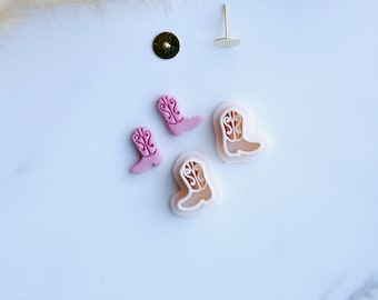 Cowboystiefel Mini Clay Cutter (Nietengröße) | Western Cowgirl Ausstecher | Spring Clay Cutter | Ohrsteckerschneider | Polymer Clay Ausstecher