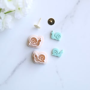 Snail Mini Clay Cutter (Stud Size) | Ocean Sea Cutter | Summer Clay Cutter | Beach Clay Earring Cutter | Embossing Polymer Clay Tool