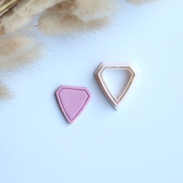 Diamond Border Clay Cutter (Embossed Cutter) | Bordered Imprint Polymer Clay Cutter | Unique Clay Cutter | Polymer Clay Earring Cutter