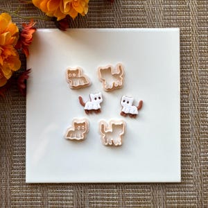 Ghost Cat Clay Cutter | Fall Polymer Clay Cutter | Autumn Clay Cutter | Fall Stud Earring Cutters | Halloween Clay Cutter | Embossing Cutter